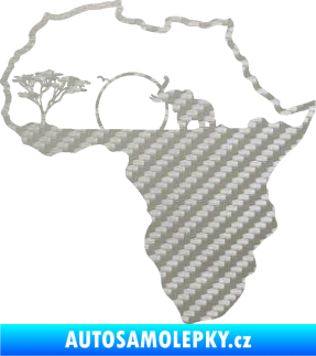 Samolepka Motiv Afrika 002 slon 3D karbon stříbrný