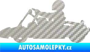 Samolepka Motokára 001 levá 3D karbon stříbrný