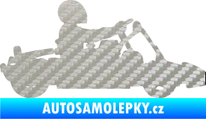 Samolepka Motokára 001 pravá 3D karbon stříbrný