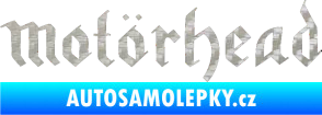 Samolepka Motorhead rovný 3D karbon stříbrný