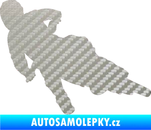 Samolepka Motorka 023 pravá motokros 3D karbon stříbrný