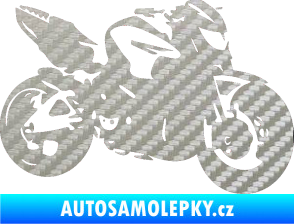 Samolepka Motorka 041 pravá road racing 3D karbon stříbrný