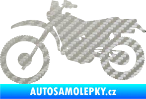 Samolepka Motorka 046 levá 3D karbon stříbrný