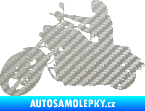 Samolepka Motorka 050 levá 3D karbon stříbrný
