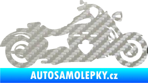 Samolepka Motorka 056 pravá 3D karbon stříbrný