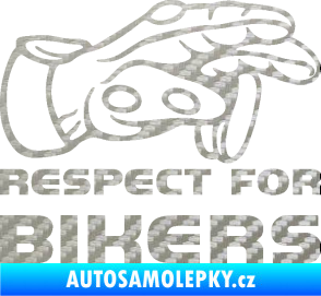 Samolepka Motorkář 014 pravá respect for bikers 3D karbon stříbrný