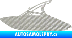 Samolepka Motorový člun 001 levá 3D karbon stříbrný