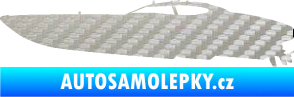 Samolepka Motorový člun 002 levá 3D karbon stříbrný