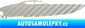 Samolepka Motorový člun 002 pravá 3D karbon stříbrný