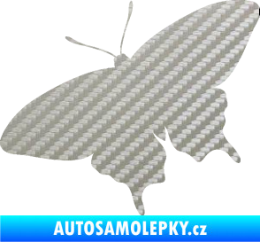 Samolepka Motýl 010 levá 3D karbon stříbrný