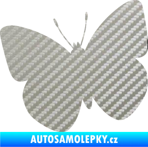 Samolepka Motýl 011 levá 3D karbon stříbrný