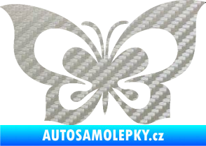 Samolepka Motýl 013 3D karbon stříbrný
