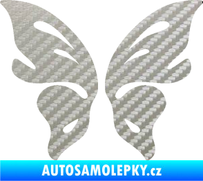 Samolepka Motýl 018 3D karbon stříbrný