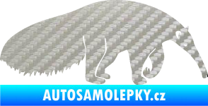 Samolepka Mravenečník 001 pravá 3D karbon stříbrný