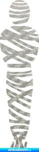 Samolepka Mumie 001 3D karbon stříbrný