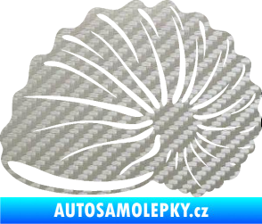 Samolepka Mušle 002 levá ulita 3D karbon stříbrný