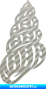Samolepka Mušle 003 levá ulita 3D karbon stříbrný