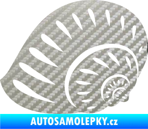 Samolepka Mušle 004 levá ulita 3D karbon stříbrný