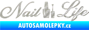 Samolepka Nail life 3D karbon stříbrný