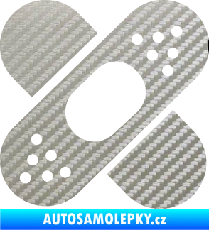 Samolepka Náplast 001 3D karbon stříbrný