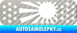 Samolepka Náplast 002 levá 3D karbon stříbrný