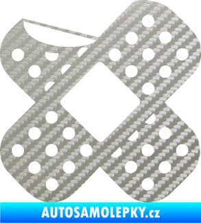 Samolepka Náplast 005 levá 3D karbon stříbrný