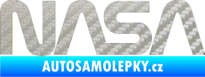 Samolepka NASA nápis 3D karbon stříbrný