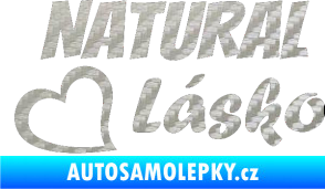 Samolepka Natural Lásko 3D karbon stříbrný