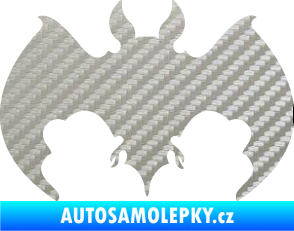 Samolepka Netopýr 002 3D karbon stříbrný