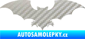 Samolepka Netopýr 007 3D karbon stříbrný