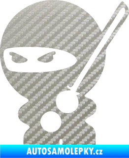 Samolepka Ninja baby 001 levá 3D karbon stříbrný