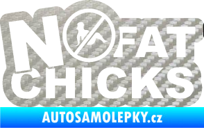 Samolepka No fat chicks 002 3D karbon stříbrný