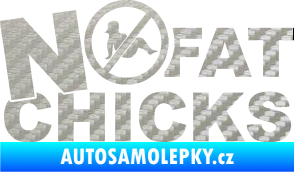 Samolepka No fat chicks 003 3D karbon stříbrný