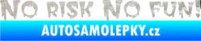 Samolepka No risk no fun 002 3D karbon stříbrný