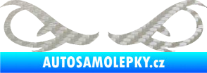 Samolepka Oči 001 3D karbon stříbrný