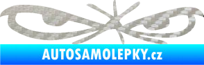 Samolepka Oči 002 pravá 3D karbon stříbrný