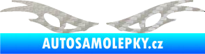 Samolepka Oči 003  3D karbon stříbrný