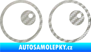 Samolepka Oči 006 pravá 3D karbon stříbrný