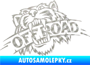 Samolepka Off Road 001  3D karbon stříbrný