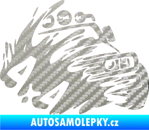 Samolepka Off Road 002 pravá 4x4 3D karbon stříbrný