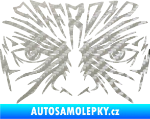Samolepka Off Road 004 s obličejem 3D karbon stříbrný