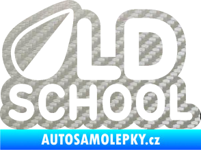 Samolepka Old School 002 3D karbon stříbrný