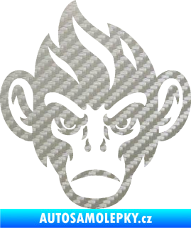 Samolepka Opičák 002 levá 3D karbon stříbrný