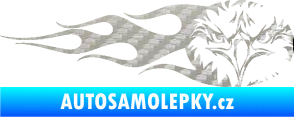 Samolepka Orel 004 pravá 3D karbon stříbrný
