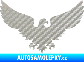 Samolepka Orlice 001 pravá 3D karbon stříbrný