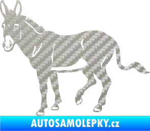 Samolepka Osel 003 levá 3D karbon stříbrný