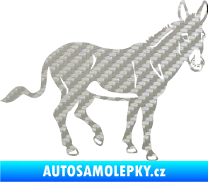 Samolepka Osel 003 pravá 3D karbon stříbrný