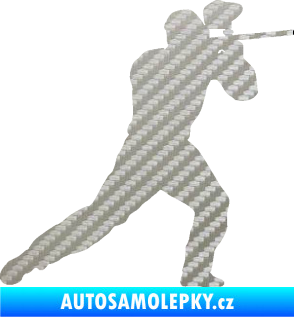 Samolepka Paintball 006 pravá 3D karbon stříbrný