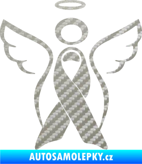 Samolepka Památeční andělíček memory 3D karbon stříbrný