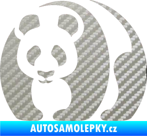 Samolepka Panda 001 levá 3D karbon stříbrný
